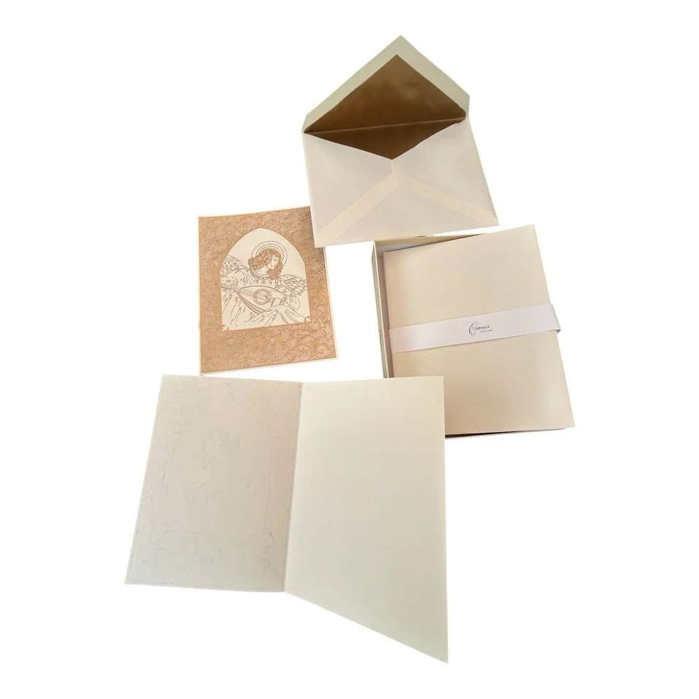 Angel Card‎ Blank Inside 10 Cards 10 Gold Lined Envelope By Crane & Co